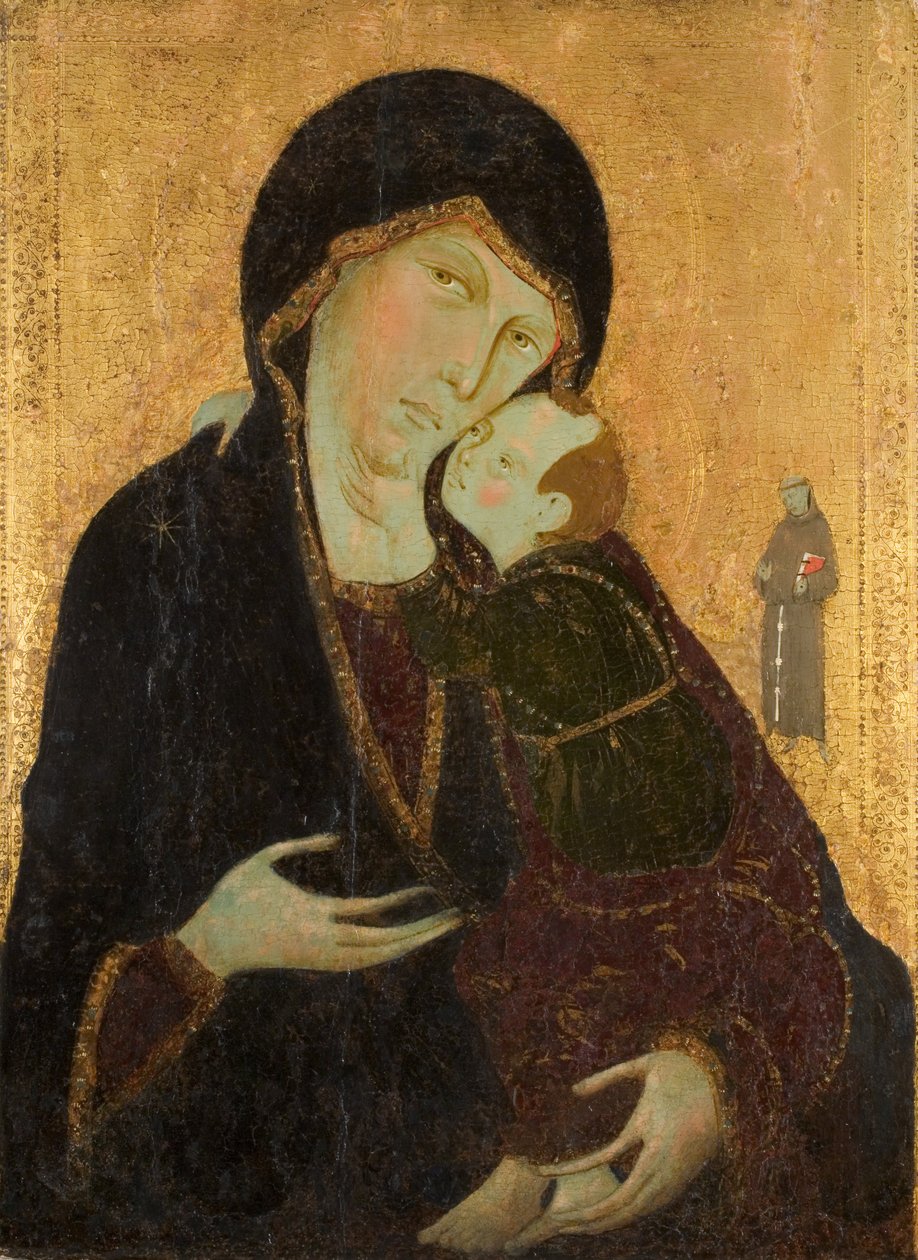 Madonna und Kind mit St. Franziskus, ca. 1285 von Sienese School