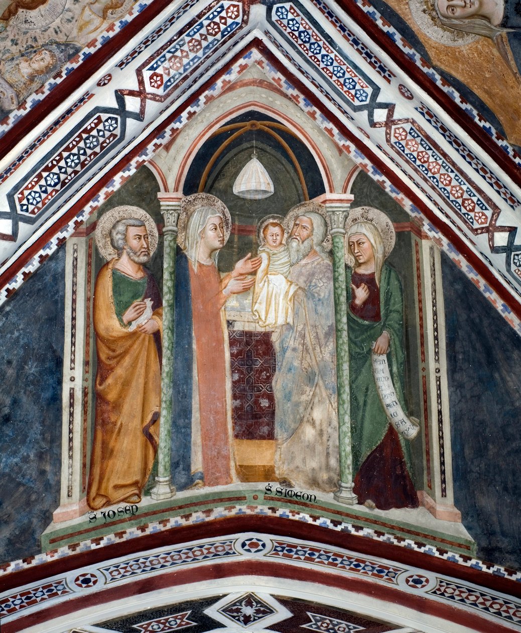 Darstellung im Tempel Die Heilige Familie vor Symeon von Sienese School