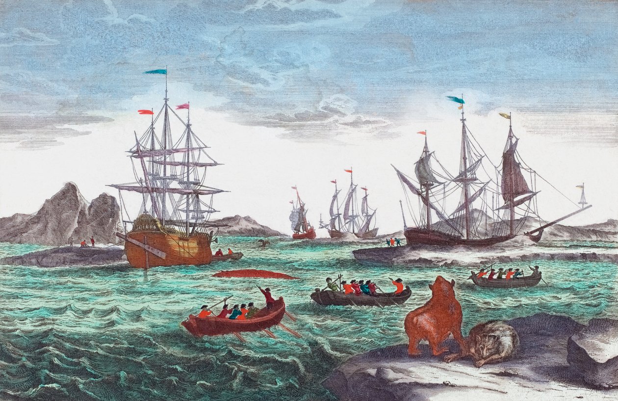 Walfangflotte vor Grönland im 18. Jahrhundert von Sieuwert van der Meulen