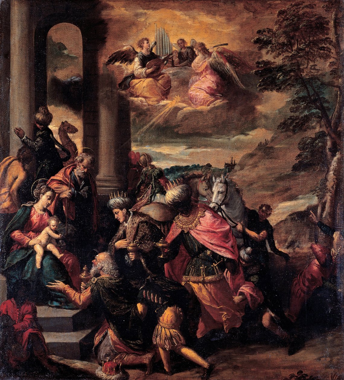 Die Anbetung der Könige, 1580 von Sigismondo Scarsellino