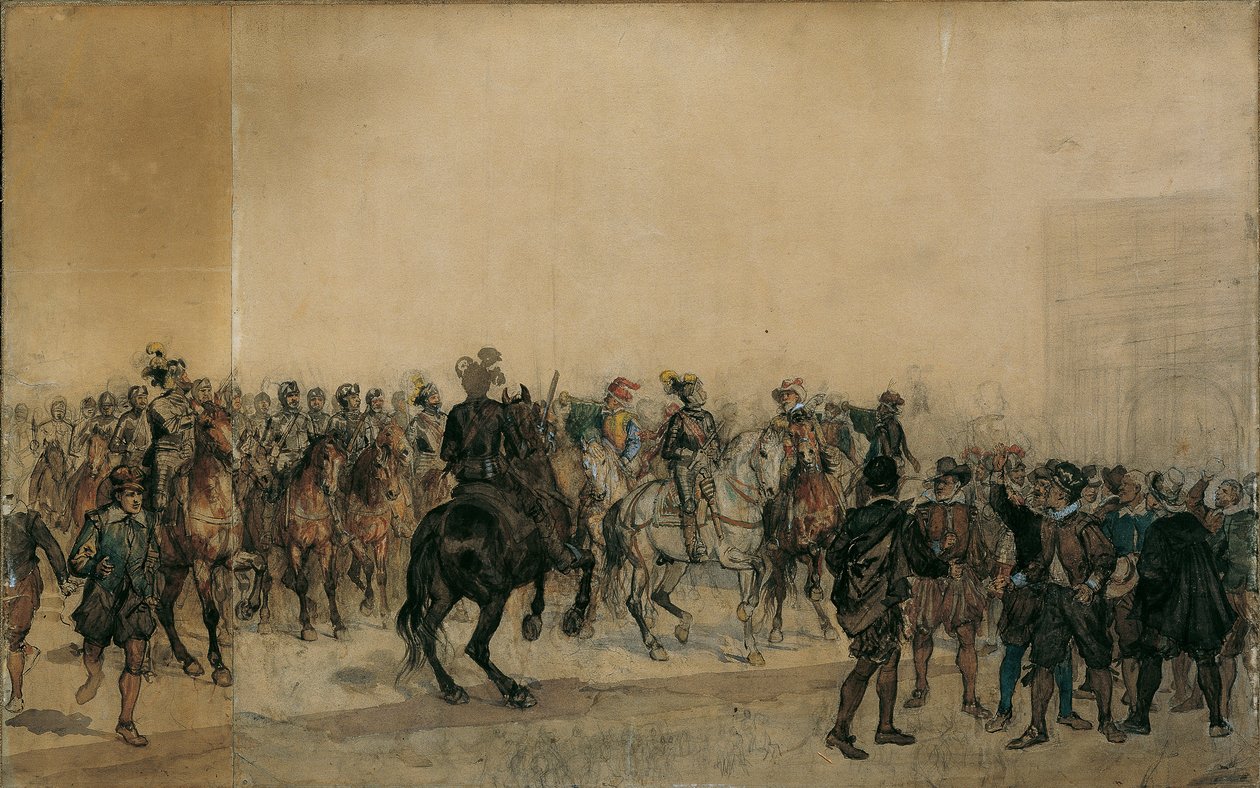 Die Ankunft der Kürassiere im Burghof von Sigmund L