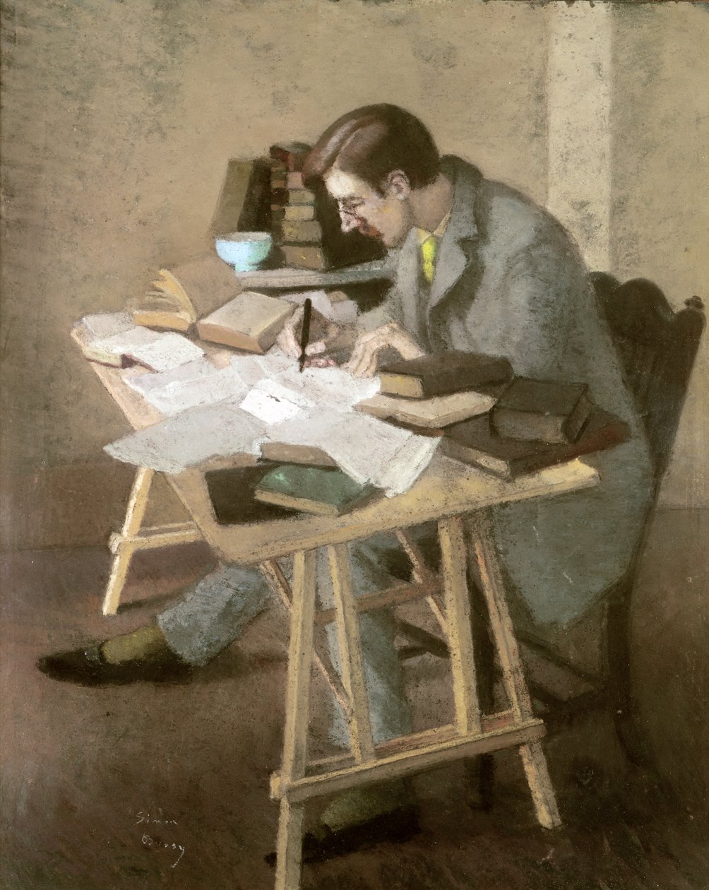 Porträt von Lytton Strachey von Simon Albert Bussy
