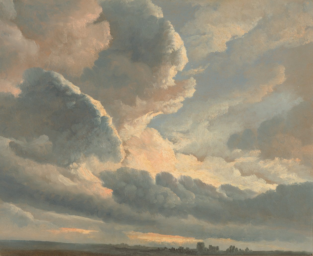 Studie von Wolken mit Sonnenuntergang in der Nähe von Rom von Simon Alexandre Clément Denis