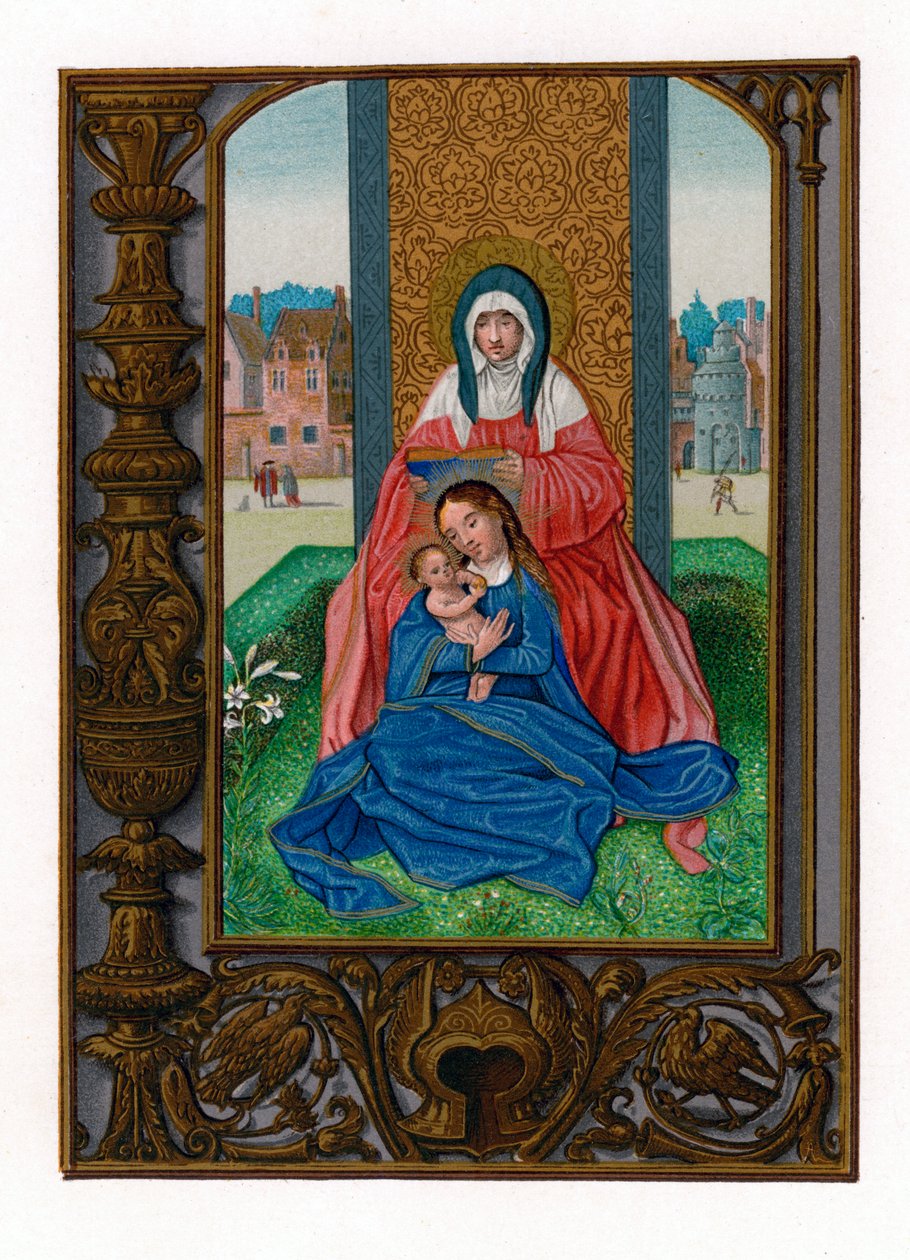 St. Anna mit der Jungfrau und dem Kind, 1516-1529 von Simon Bening