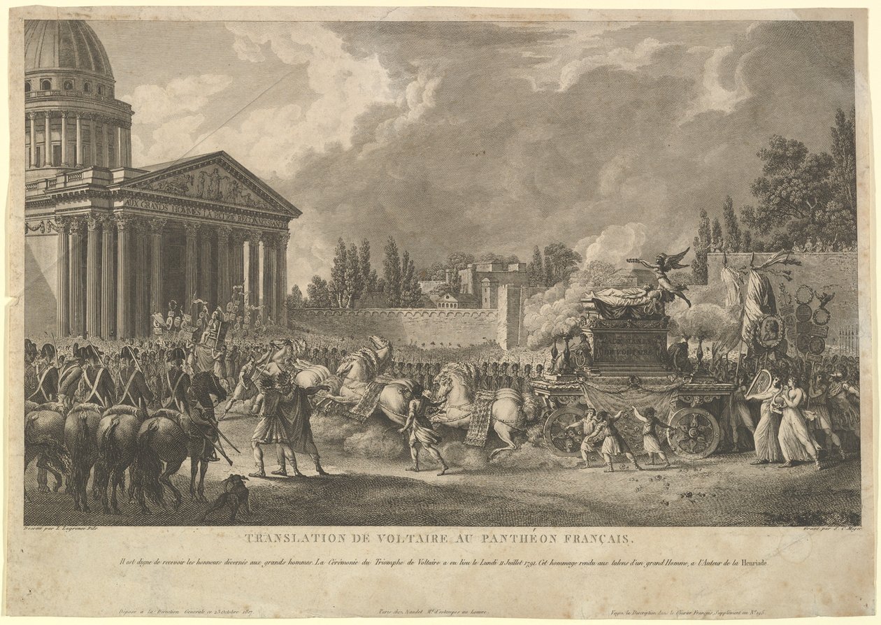 Überführung Voltaires ins französische Pantheon, 1817 von Simon Charles Miger
