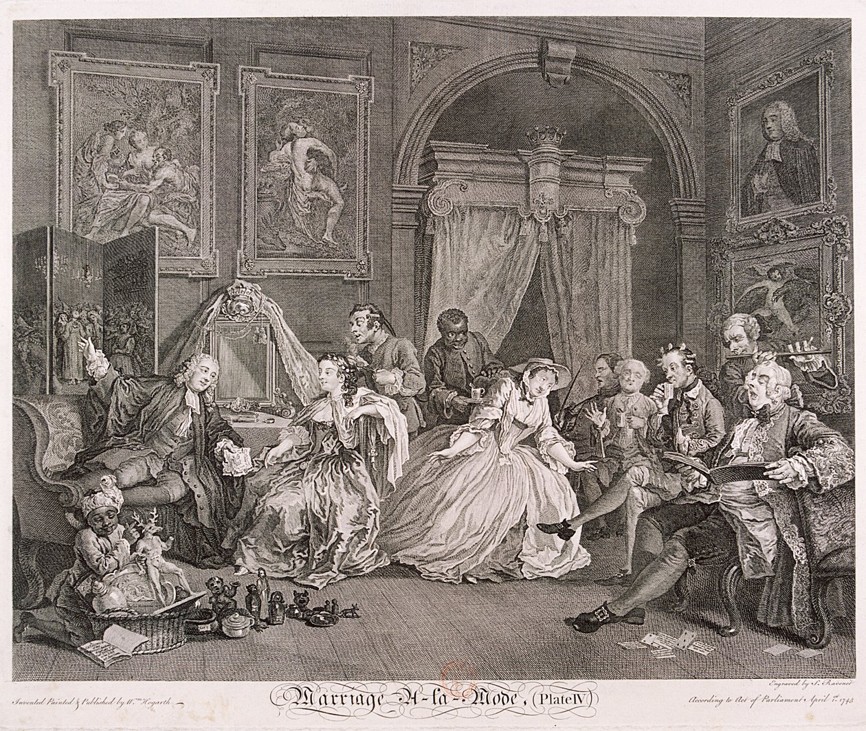 Marriage a la Mode, 1745, Platte IV von Simon Francois Ravenet