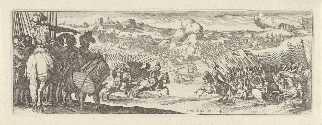 Kavallerist spricht Soldaten an von Simon Frisius