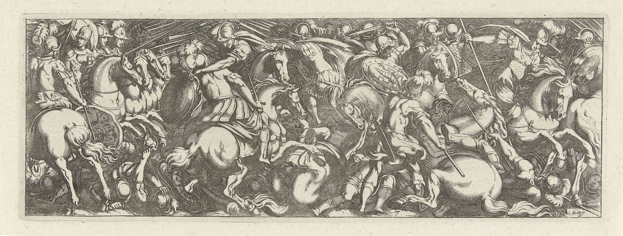 Kampf zwischen Kavalleristen und Infanteristen (Cavalerie) von Simon Frisius