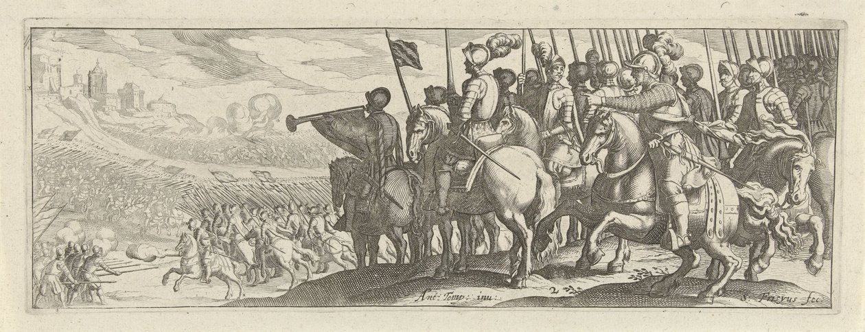 Reiter mit Lanzen (Cavalerie) von Simon Frisius