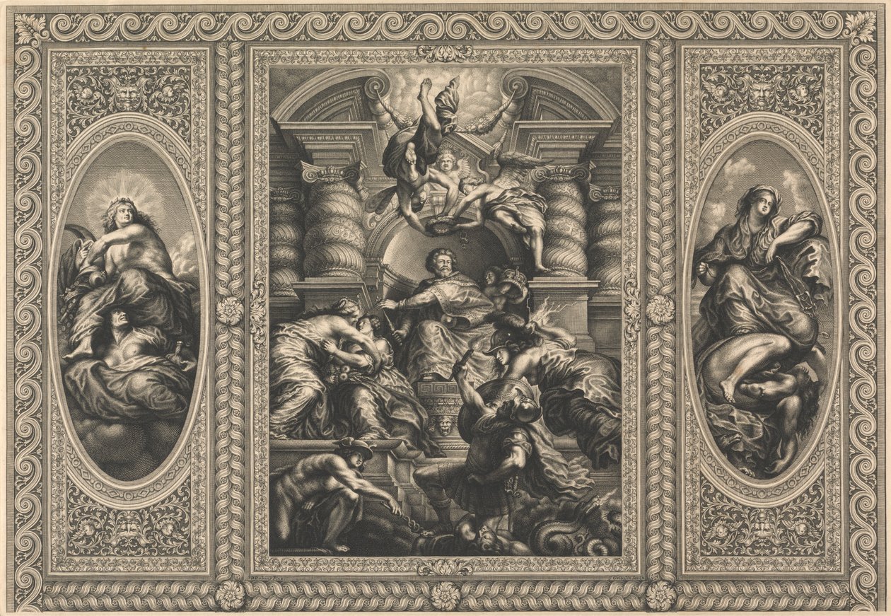 Die Decke des Bankettsaals in Whitehall: Die friedliche Herrschaft von James I von Simon Gribelin