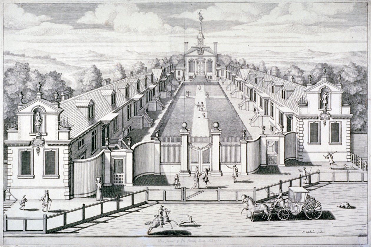 Trinity Almshouses, Mile End Road, Stepney, London, 1696 von Simon Gribelin