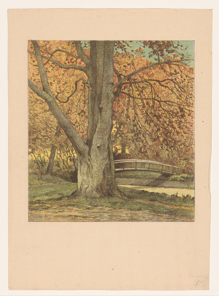 Baum am Bach im Herbst von Simon Moulijn (attributed to)
