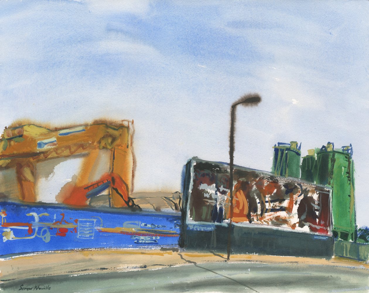 Baustelle und Werbetafel von Simon Neville