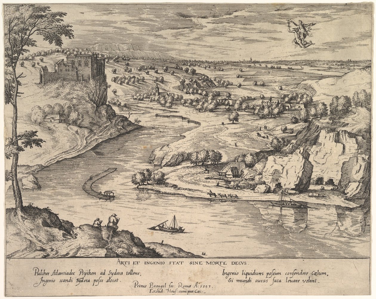 Flusslandschaft mit Merkur, der Psyche entführt, ca. 1595 von Simon Novellanus