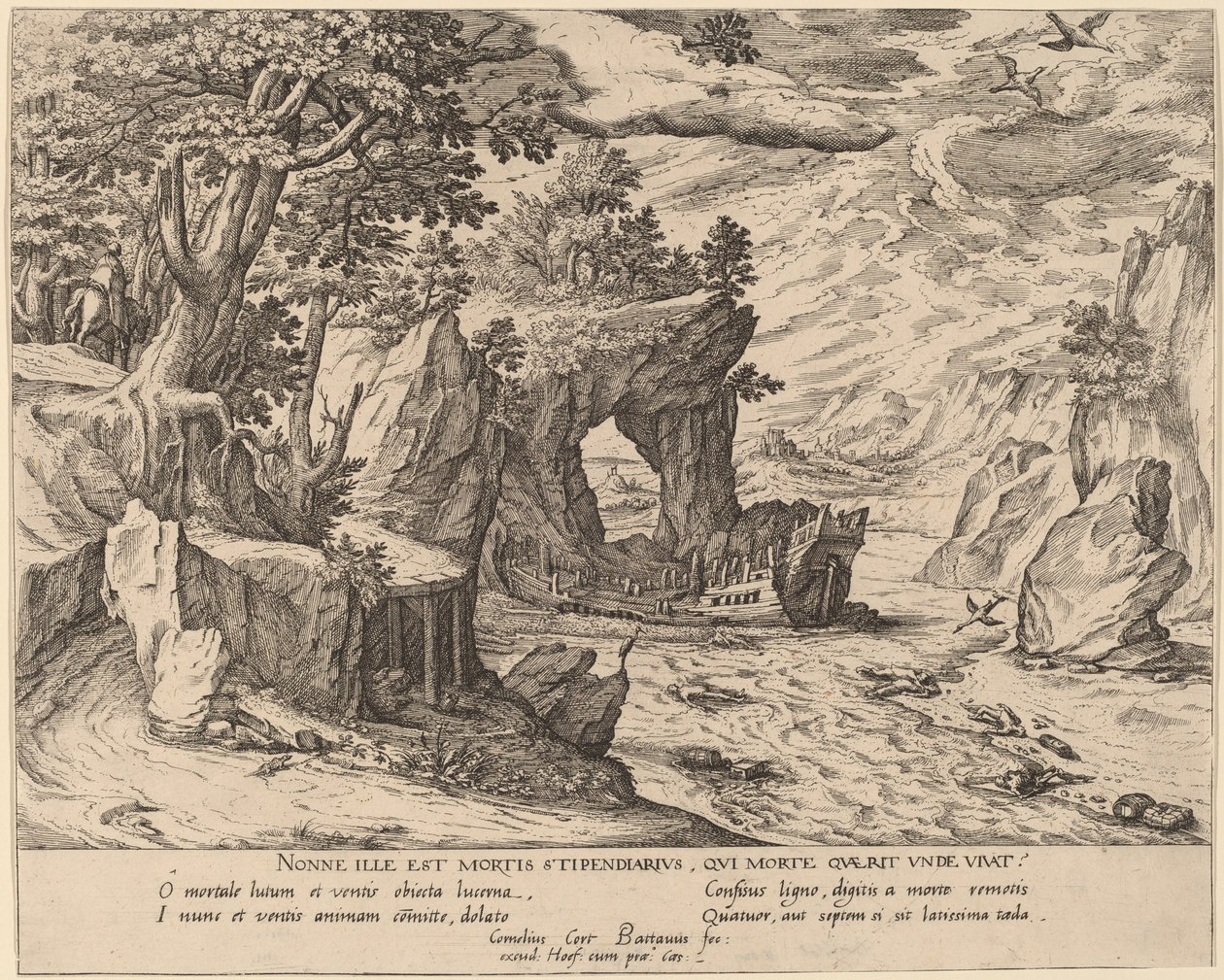Nach dem Schiffbruch von Simon Novellanus after Cornelis Cort