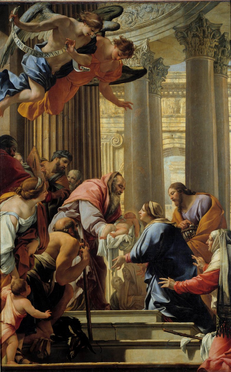 Darstellung im Tempel. Gemälde von Simon Vouet (1590-1649) 17. Jahrhundert von Simon Vouet