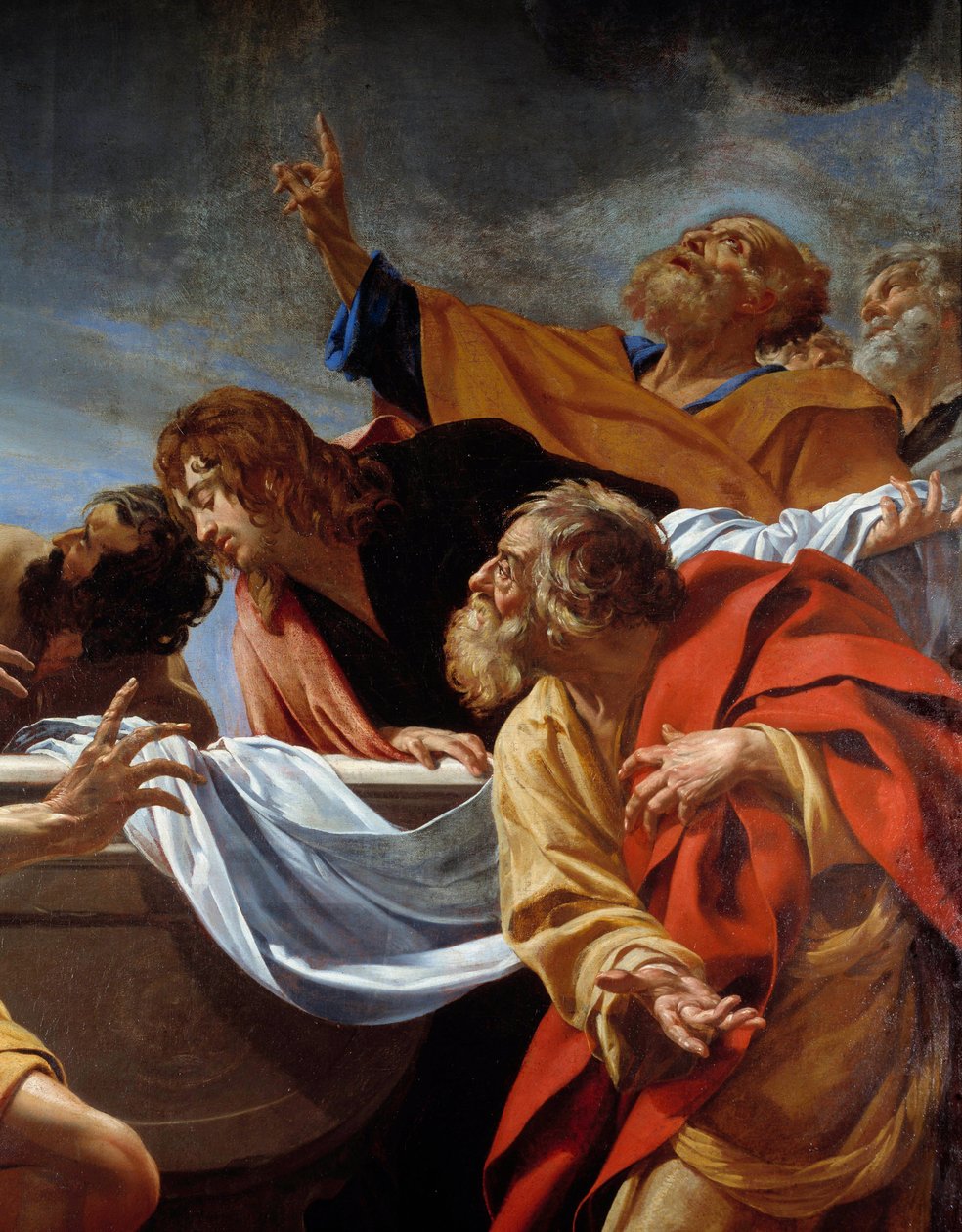 Die Apostel am Grab der Jungfrau (Detail) von Simon Vouet