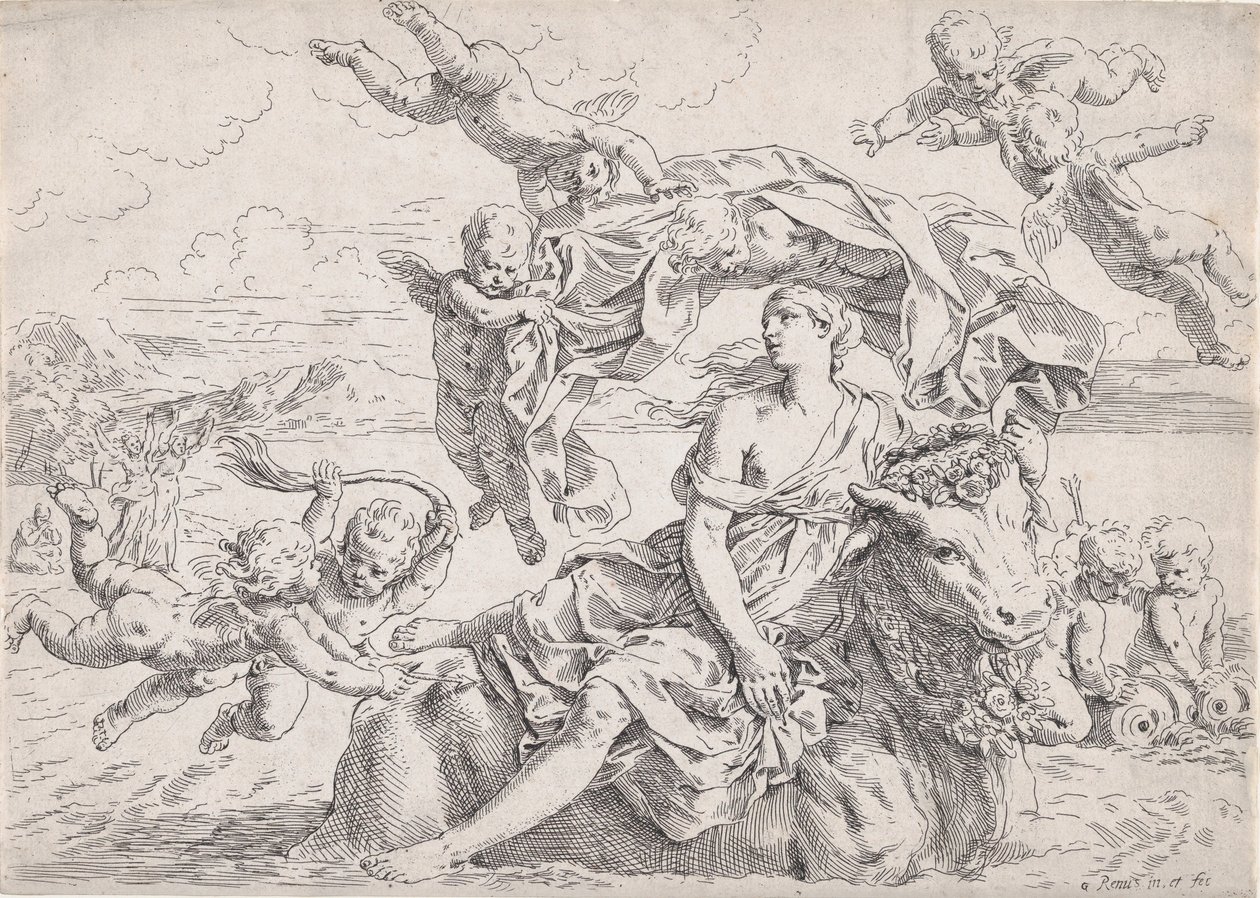 Die Entführung der Europa, nach Reni, ca. 1636 von Simone Cantarini