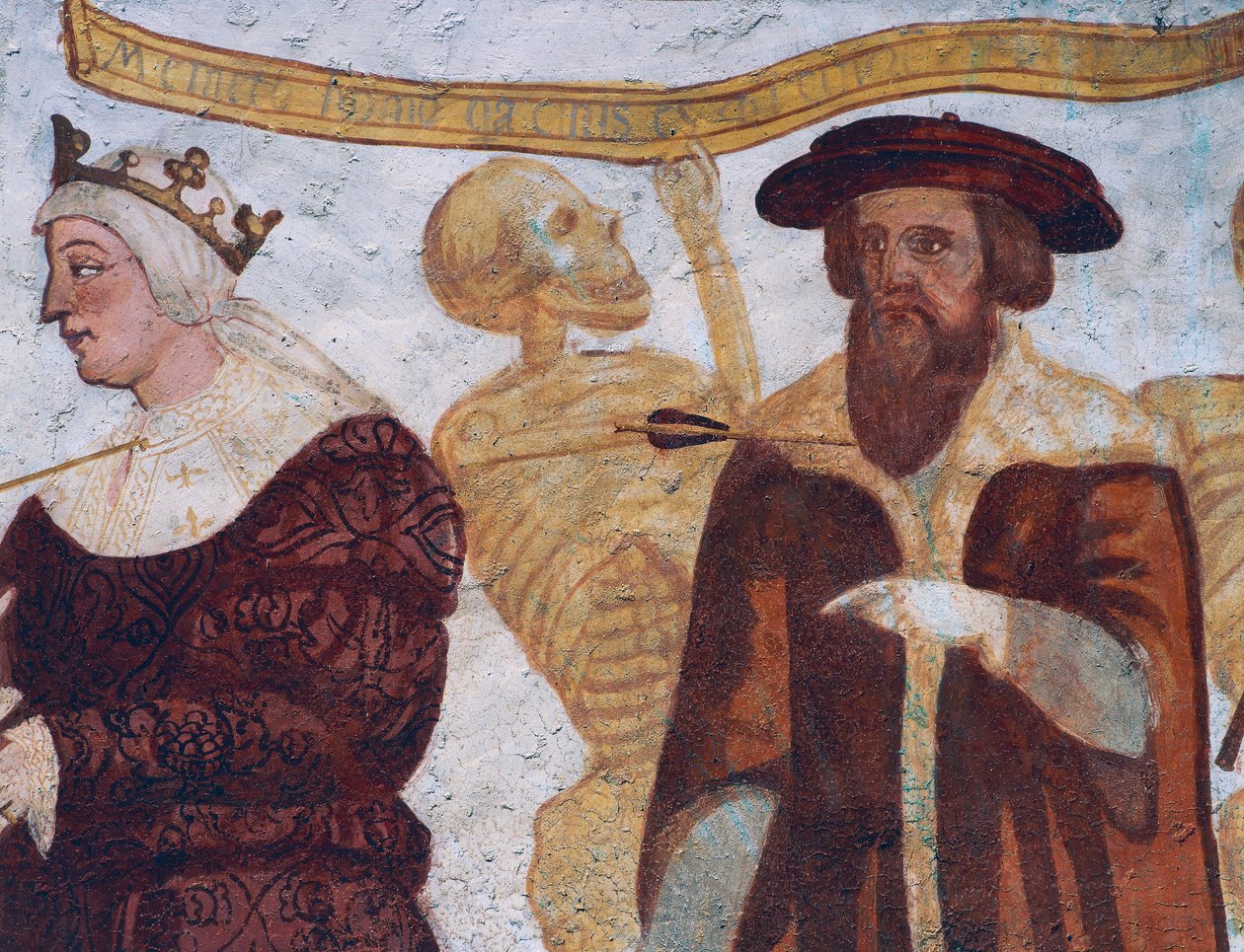 Der Tod mit dem Herzog (Detail) von Simone II Baschenis