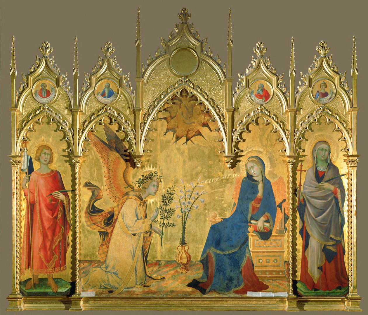 Verkündigung mit den Heiligen Asano und Margareta von Simone Martini