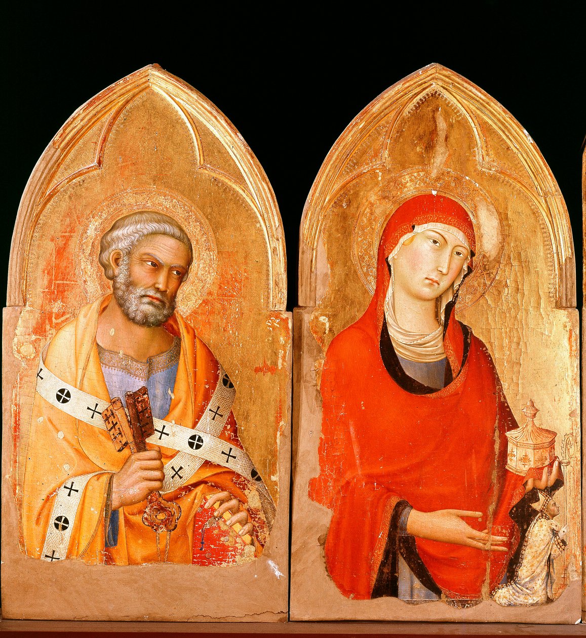Heiliger Petrus und Maria Magdalena. Polyptychon von Orvieto von Simone Martini