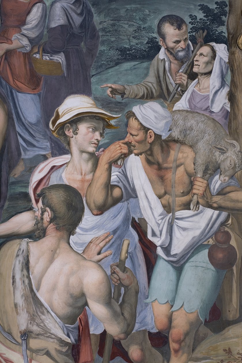 Die Anbetung der Hirten, 1578-82 (Detail) von Simone Veneziano Peterzano