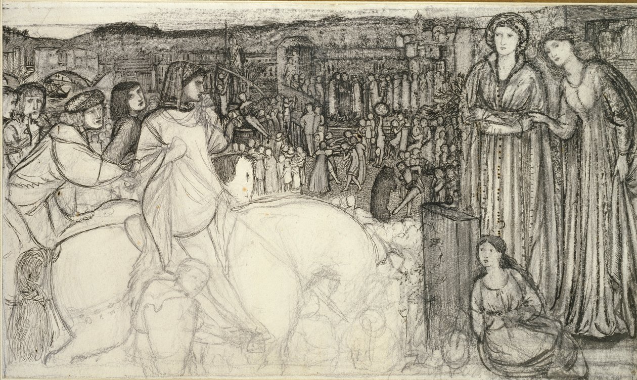 Gualdrada Donati stellt ihre Tochter Buondelmente vor von Sir Edward Coley Burne Jones