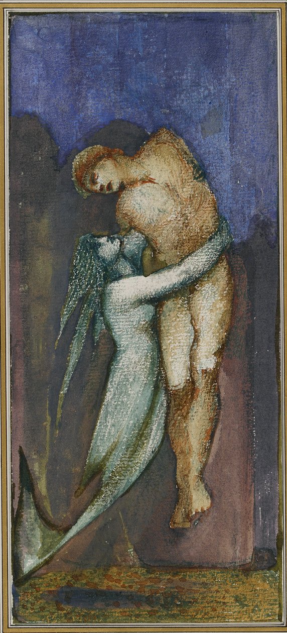 Meerjungfrau und ertrunkener Seemann aus Album mit achtundvierzig Zeichnungen von Sir Edward Coley Burne Jones
