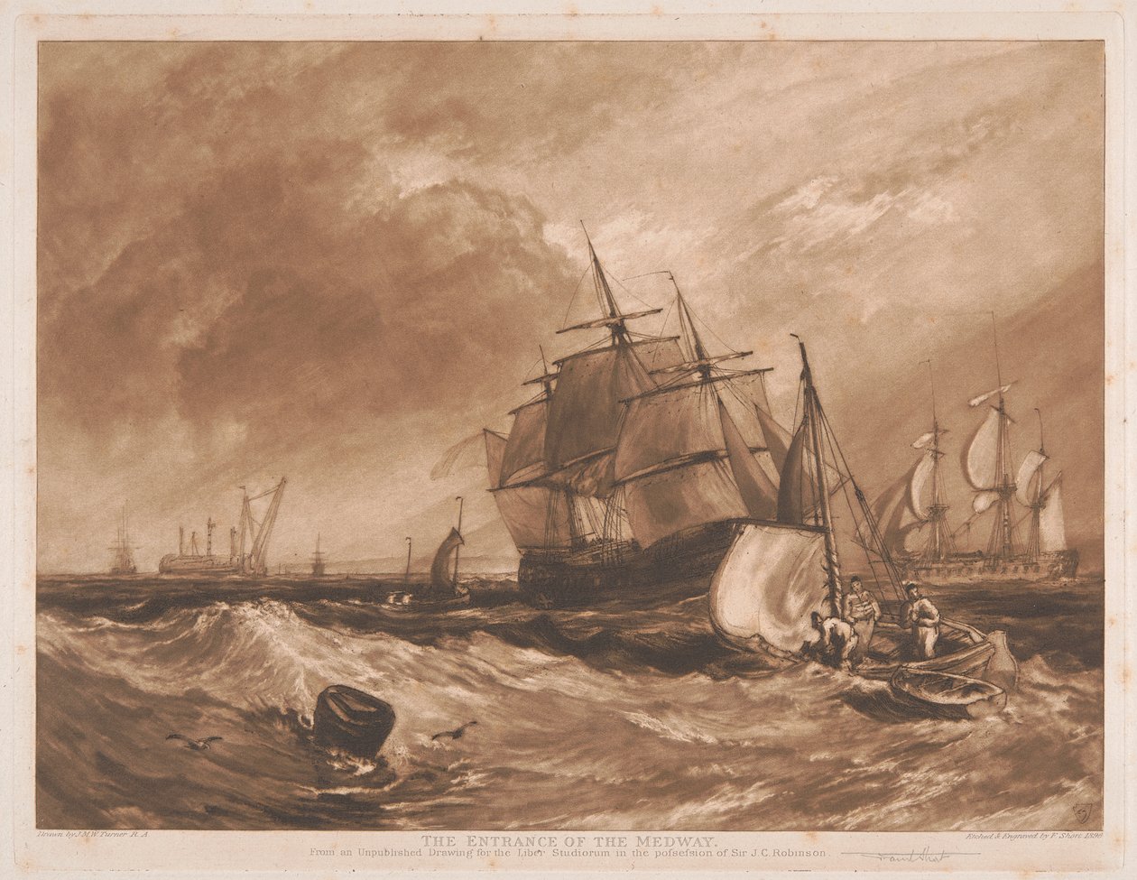 Schiffe am Eingang der Medway, Nr. 2 von Sir Frank Short