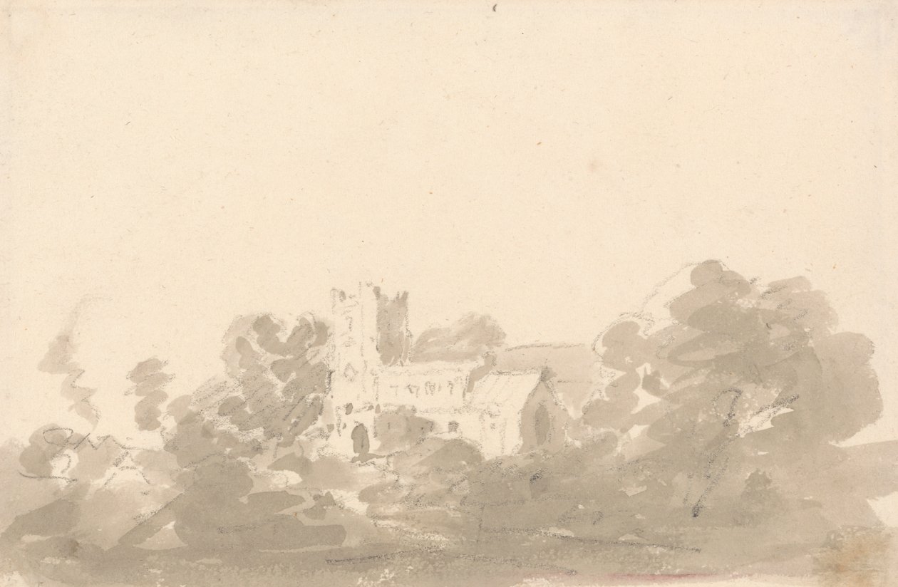 Kirche in Bäumen von Sir George Howland Beaumont seventh Baronet