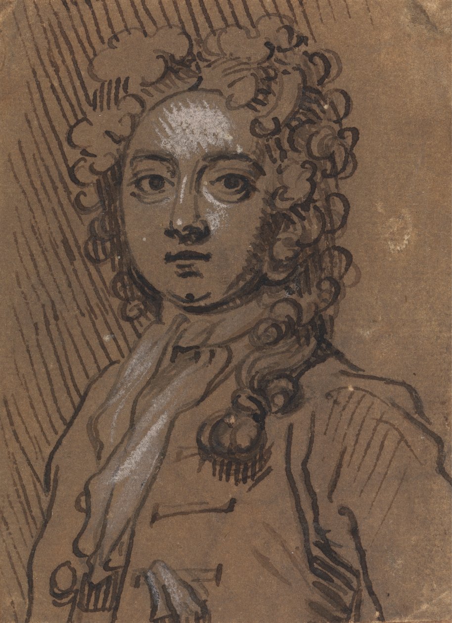 Porträtbüste eines Mannes mit Perücke von Sir James Thornhill