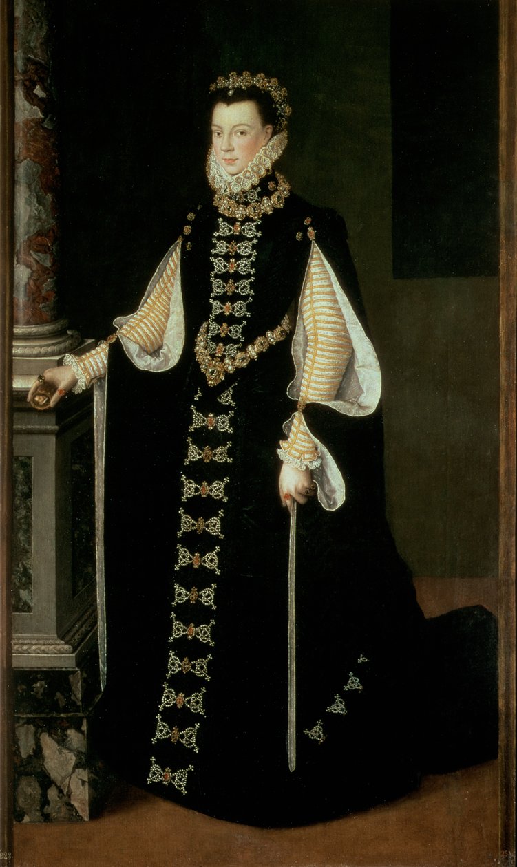 Isabella von Valois, Königin von Spanien (1545-68), Ehefrau von König Philipp II. von Spanien (1556-98) von Sofonisba Anguissola