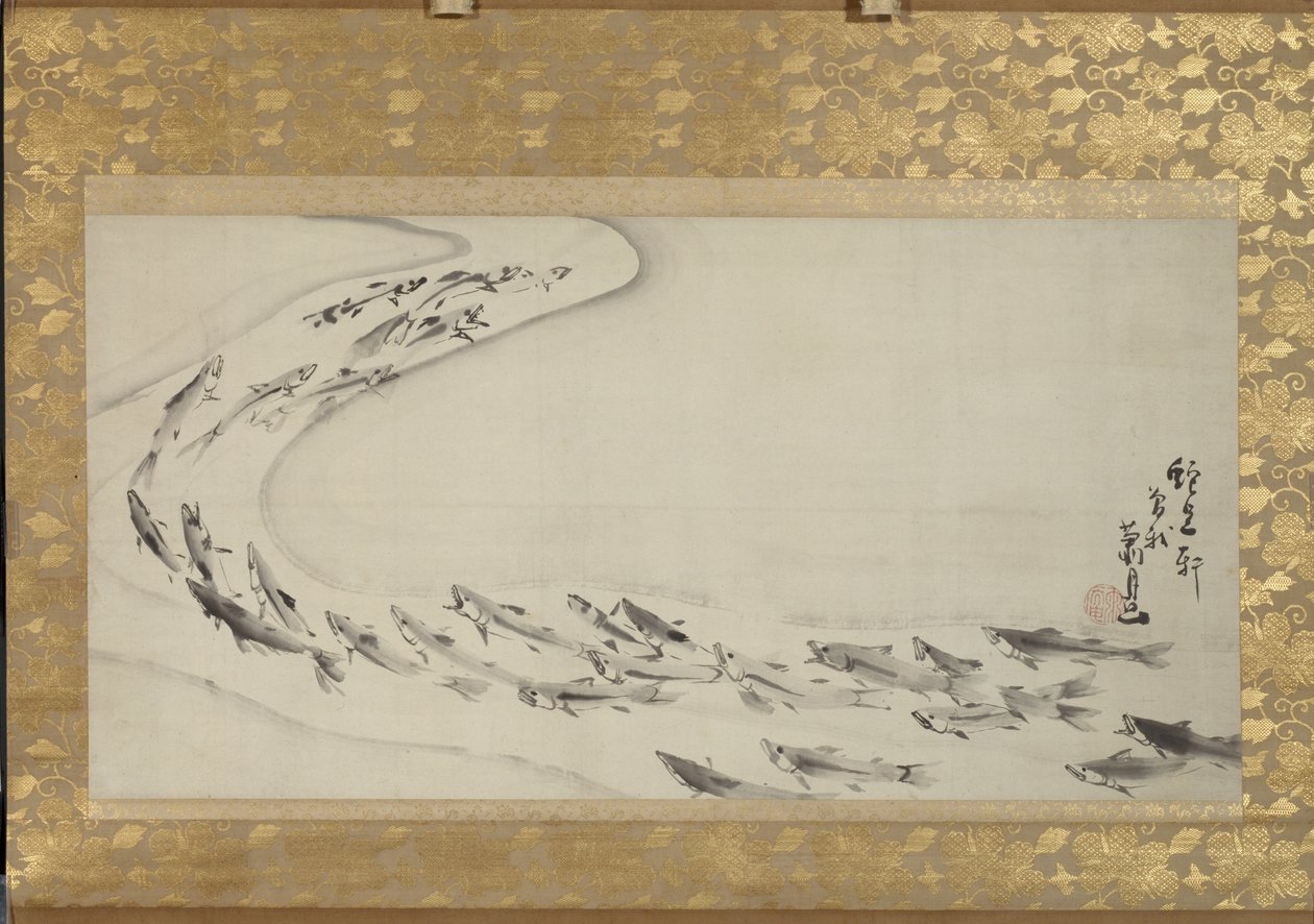 Schwarm von Fischen von Soga Shohaku
