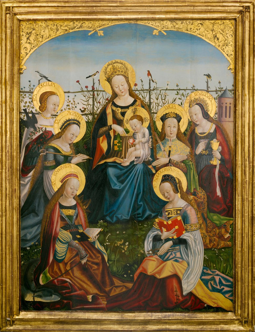 Triptychon der Maria mit Kind und Heiligen (Mittelteil) von South German School