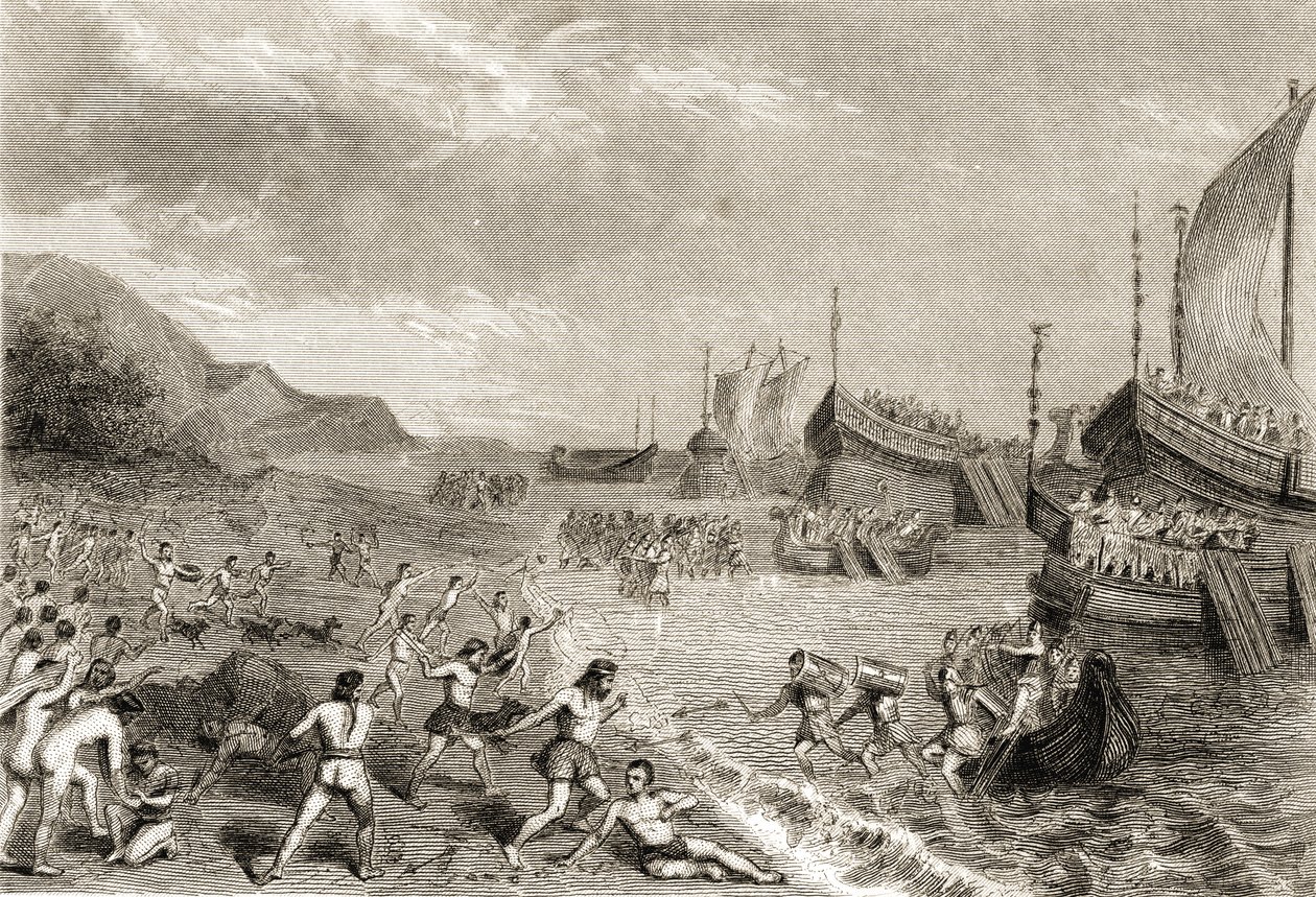 Die Römer landen auf der Insel Mallorca im Jahr 123 v. Chr. von Spanish School