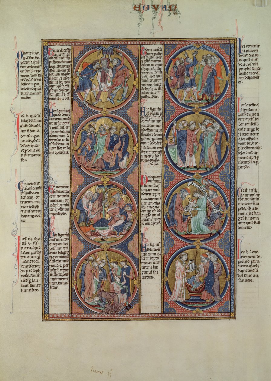 Biblia Moralizada de San Luis, Band II, 7v von Spanish School