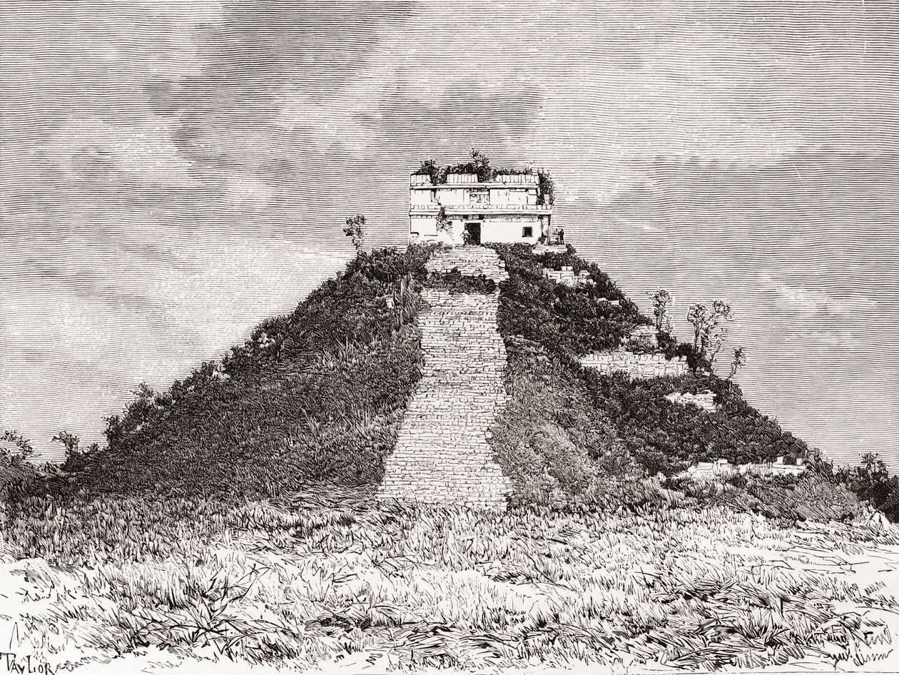 Chichen Itza, Yucatán, Mexiko: El Castillo alias der Tempel von Kukulkan oder Kukulkans Pyramide von Spanish School