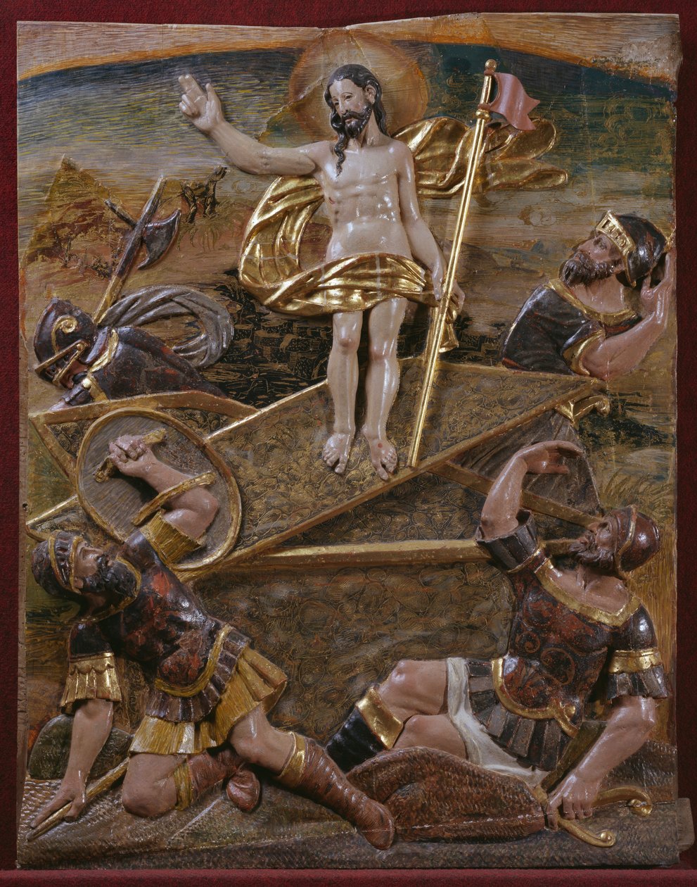 Auferstehung, Detail eines Renaissance-Altarbildes von Spanish School