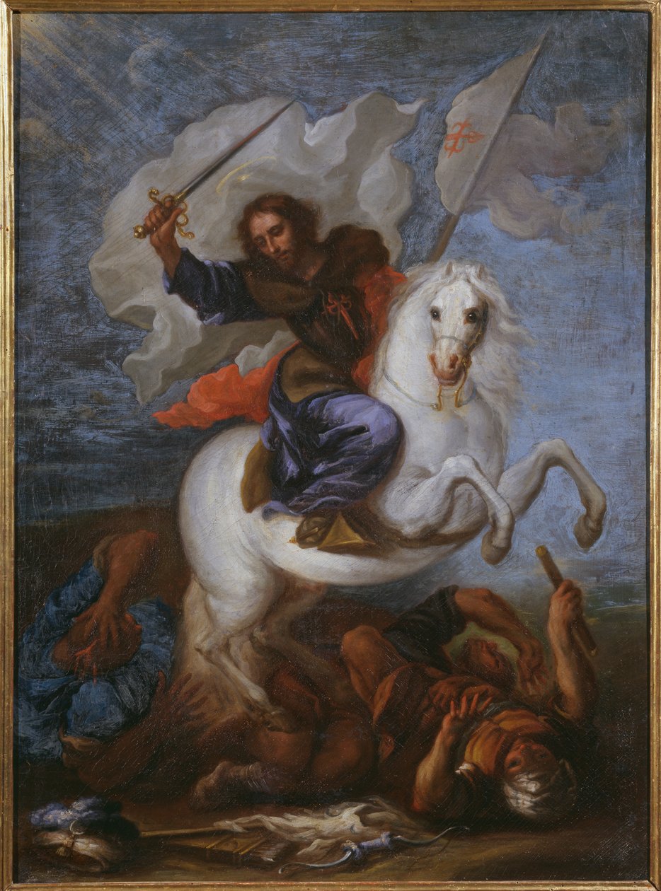 St. Jakobus der Ältere in der Schlacht von Clavijo von Spanish School