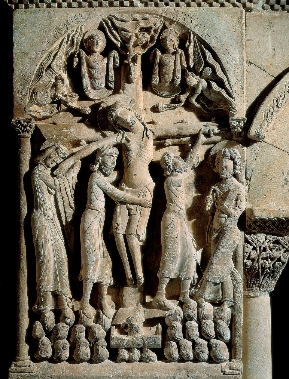 Die Kreuzabnahme (Relief auf Stein) von Spanish School
