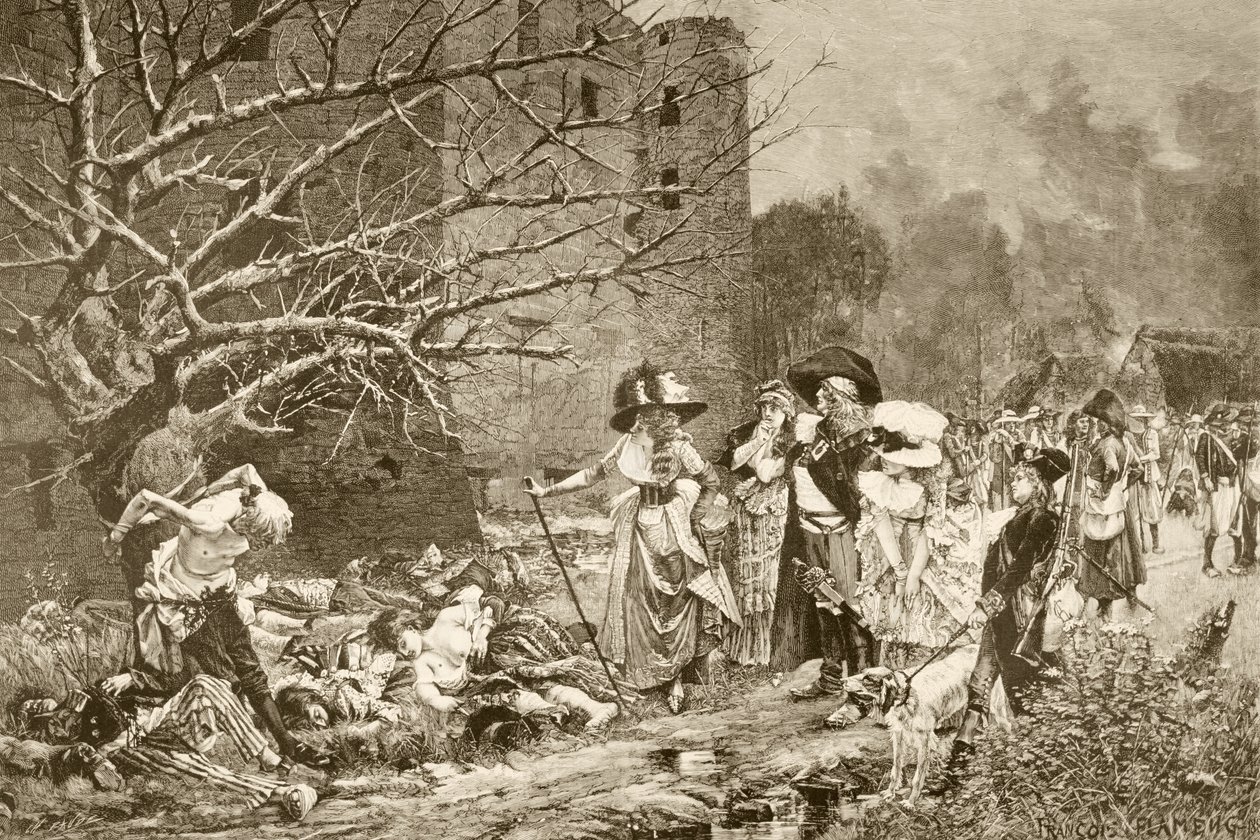 Das Massaker von Machecoul, Frankreich, während der Französischen Revolution, nach einem Gemälde von Francois Flameng, aus 