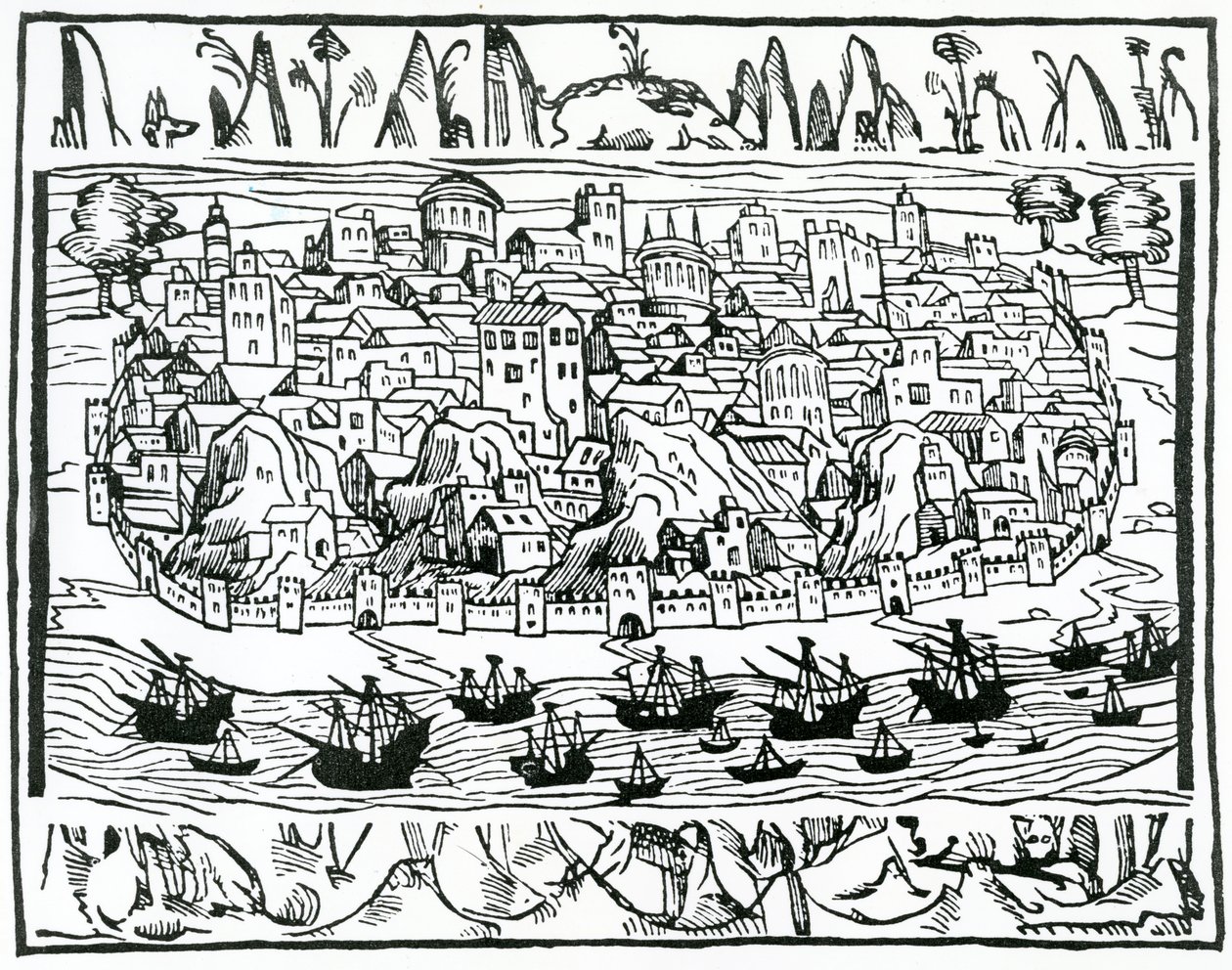 Ansicht von Lissabon aus dem Libro de Grandezas y cosas Memoralder de Espana von Pedro Medina, 1548 von Spanish School
