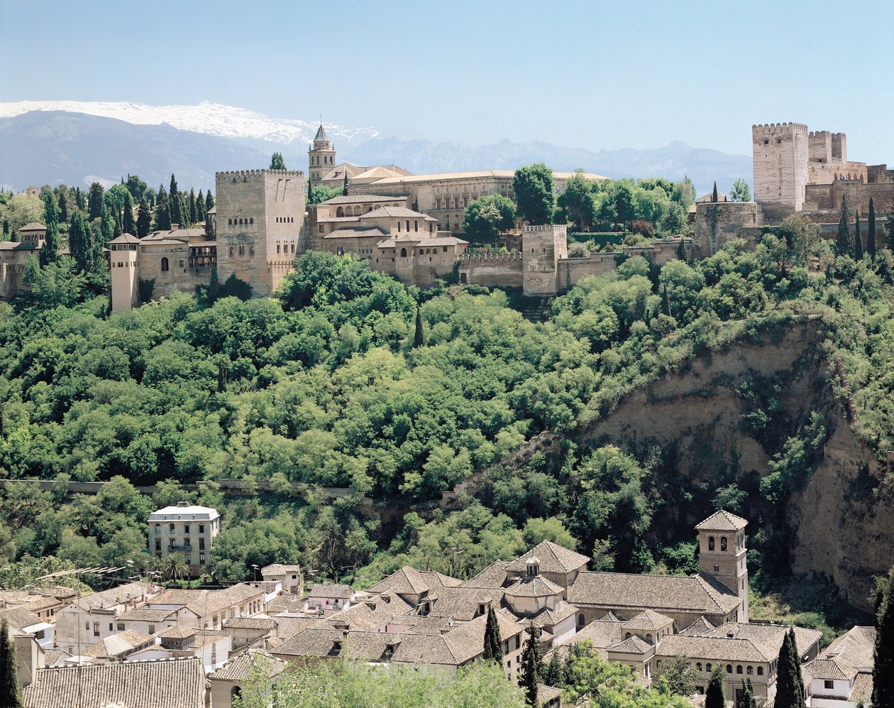 Ansicht des Palastes der Alhambra von Nordosten, 14.-16. Jahrhundert von Spanish School