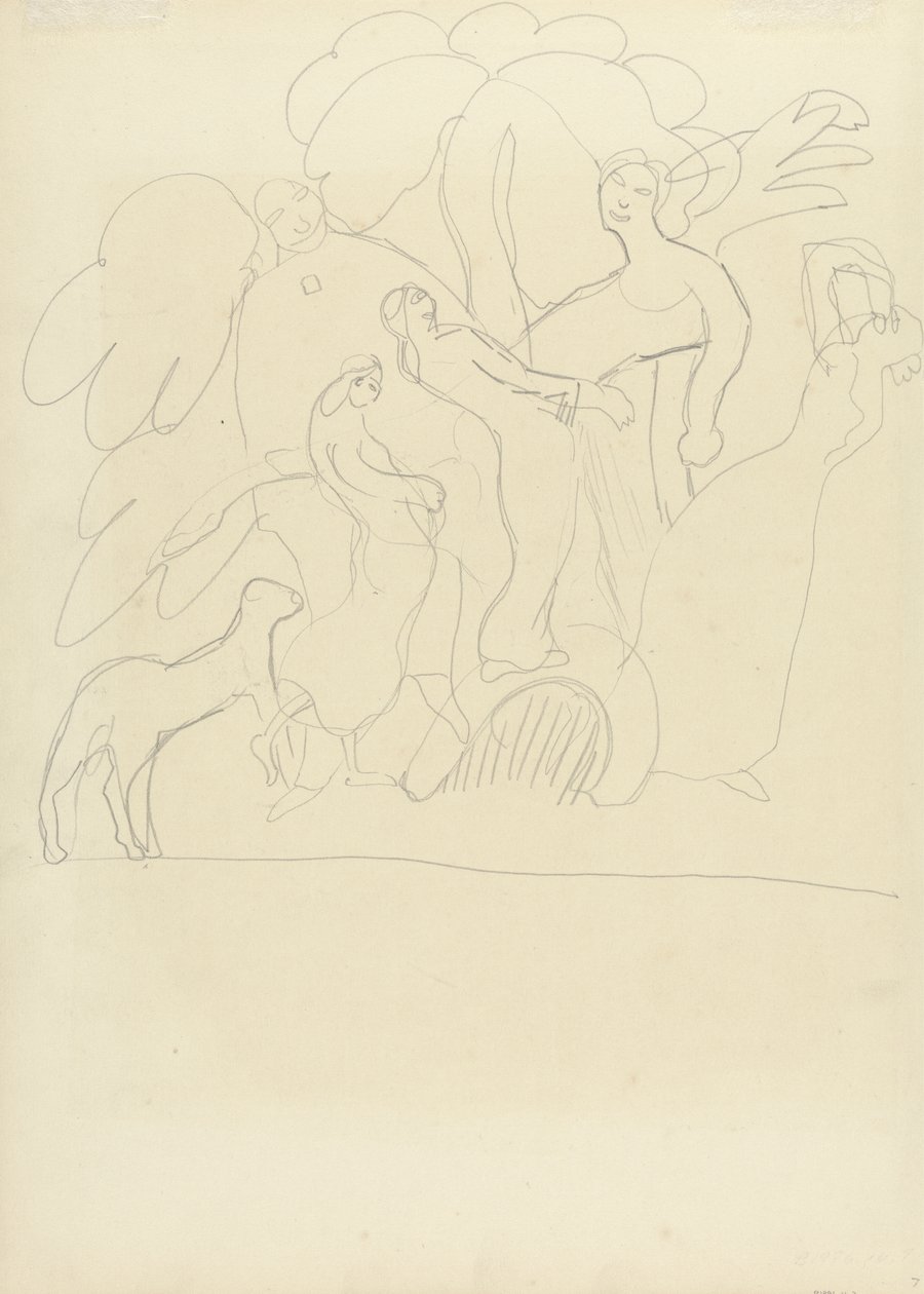 Studie von Anbetern und Tänzern mit Kalb, für die Cave of the Golden Calf von Spencer Frederick Gore