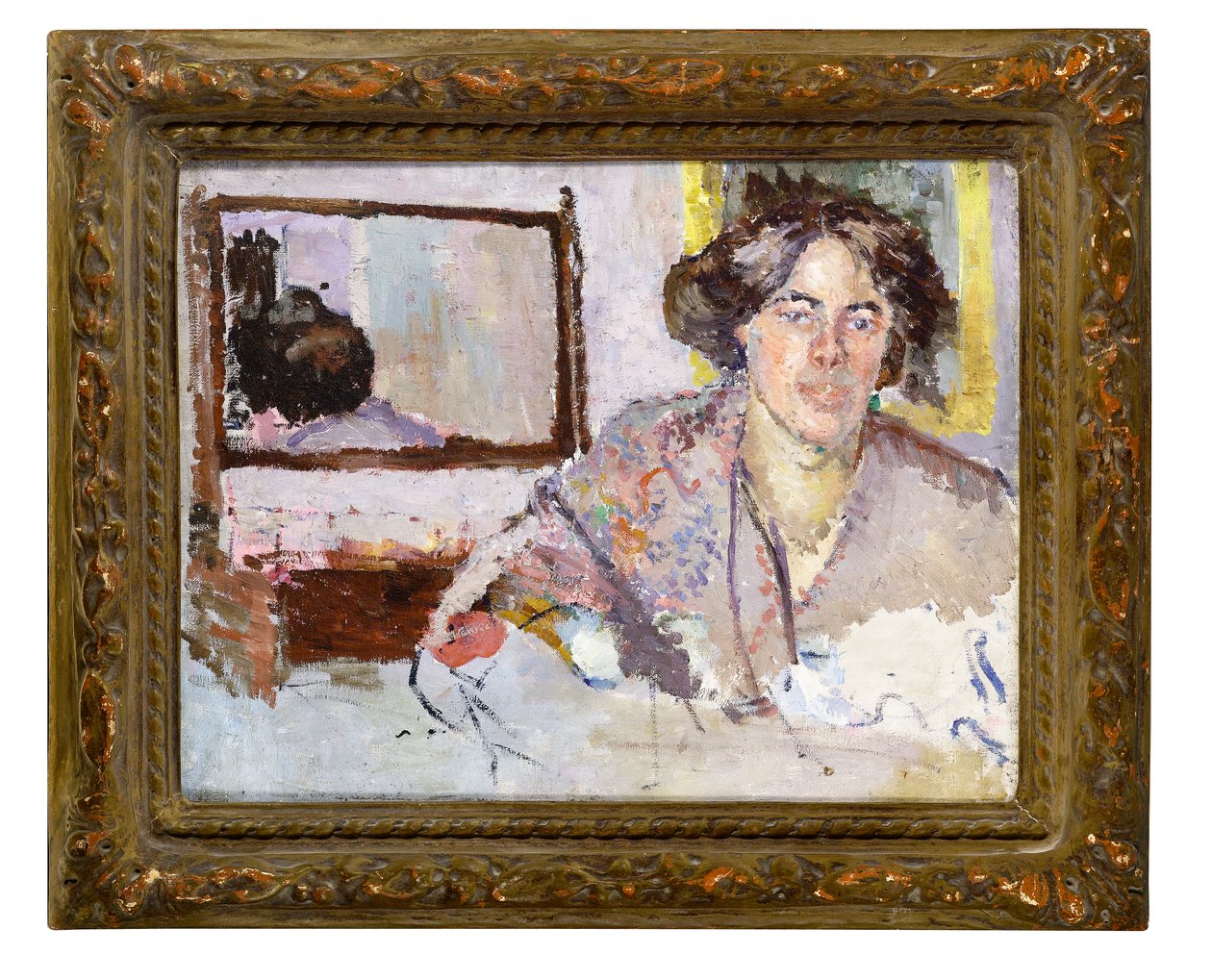 Frau vor einem Spiegel von Spencer Frederick Gore