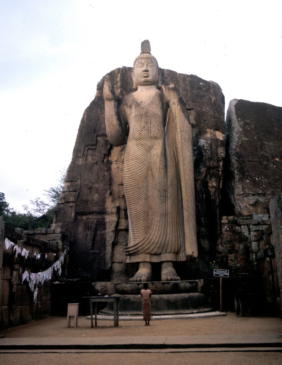 Der große Buddha von Avukana. Sri Lanka. 5. Jahrhundert von Sri Lankan School