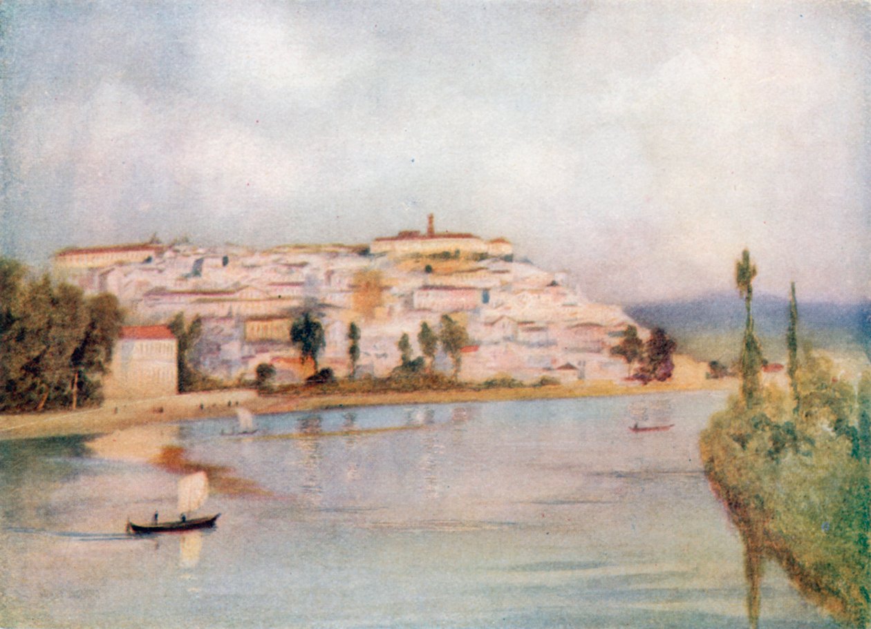 Coimbra und der Fluss Mondego von Stanley Inchbold
