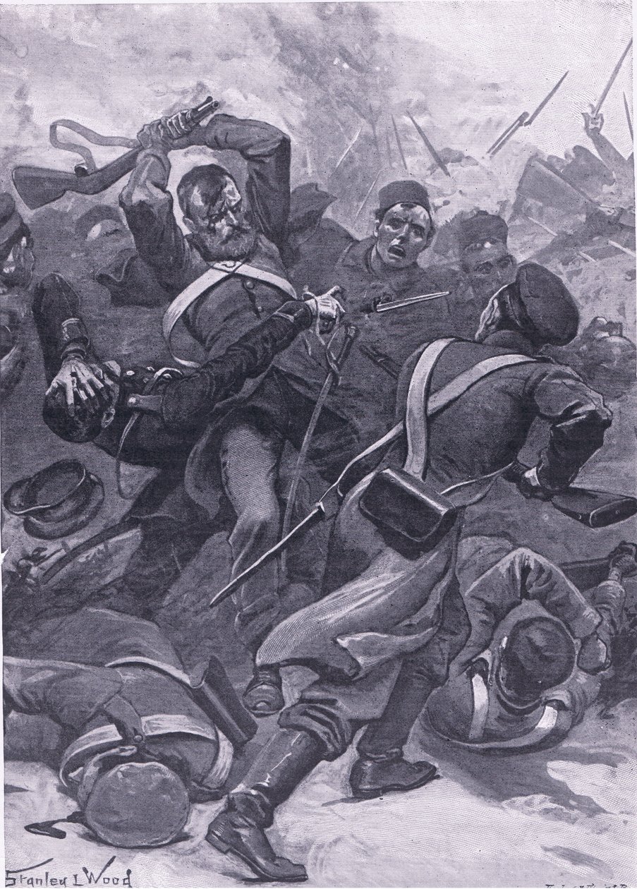 Inkerman: Das 55. (2. Border) Regiment stürmt die Russen, Illustration aus British Battles on Land and Sea, 1915 von Stanley L. Wood