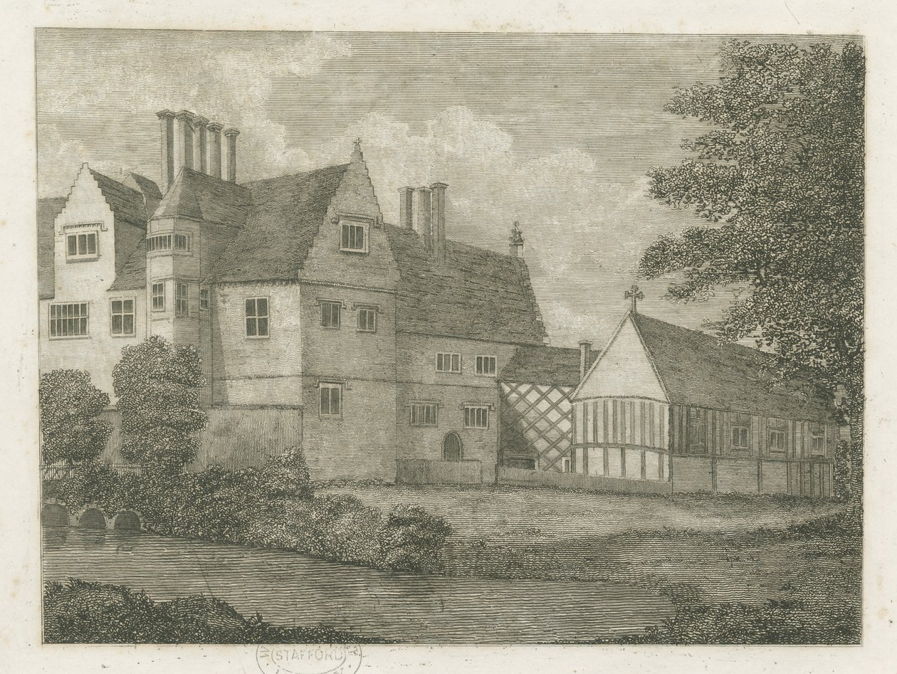 Brewood - Black Ladies Priory: Gravur, undatiert [?18. Jahrhundert] von Stebbing Shaw