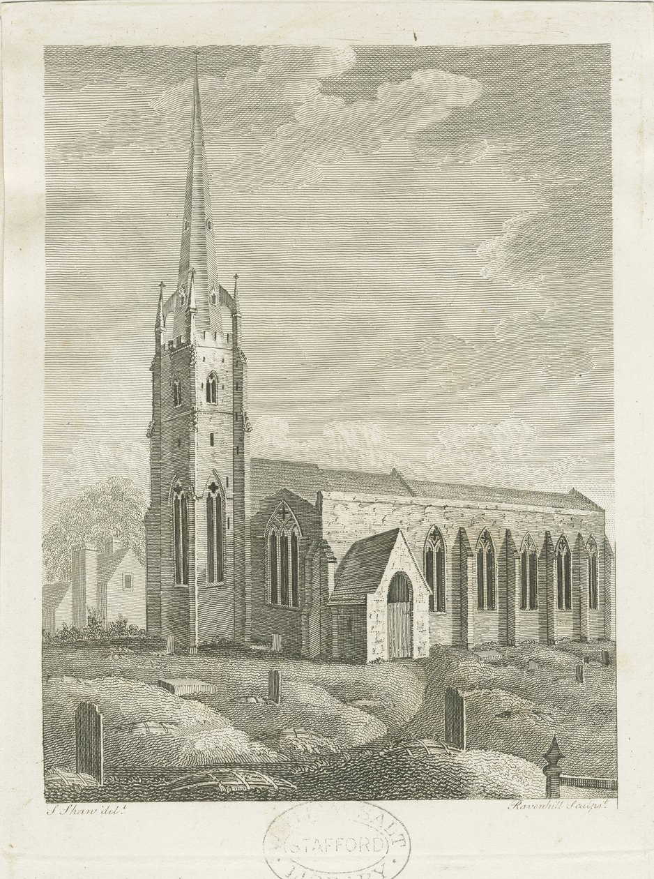 Clifton Campville Kirche (Stich) von Stebbing Shaw